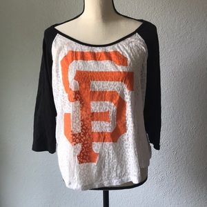 PINK 5th & Ocean SF Giants baseball Tee